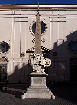 <i>Elephant and Obelisk</i> Ancient Egyptian obelisk on a marble elephant, a landmark of Rome, Italy