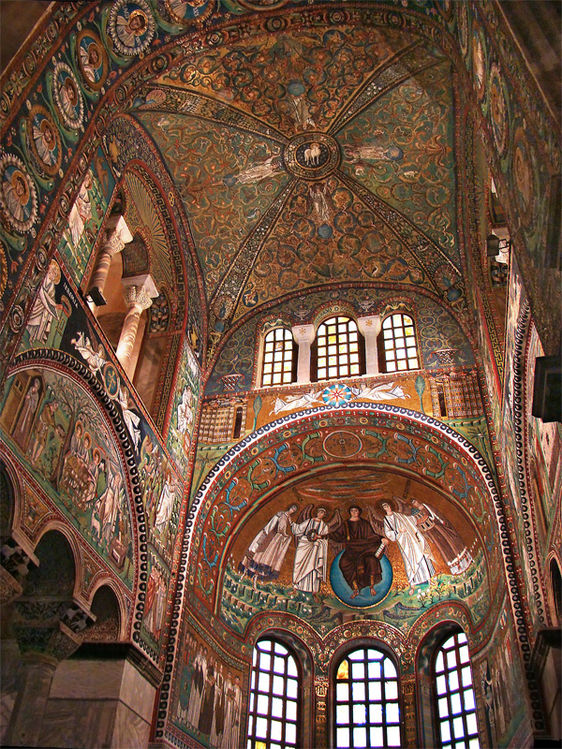 The apse of San Vitale showing the 6th century mosaics