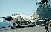 F-4J VF-21 on cat USS Ranger (CV-61)