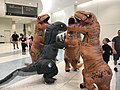 Inflatable dinosaur meetup