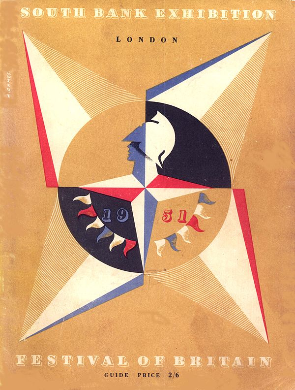 The Festival of Britain emblem – the Festival Star – designed by Abram Games, from the cover of the South Bank Exhibition Guide, 1951