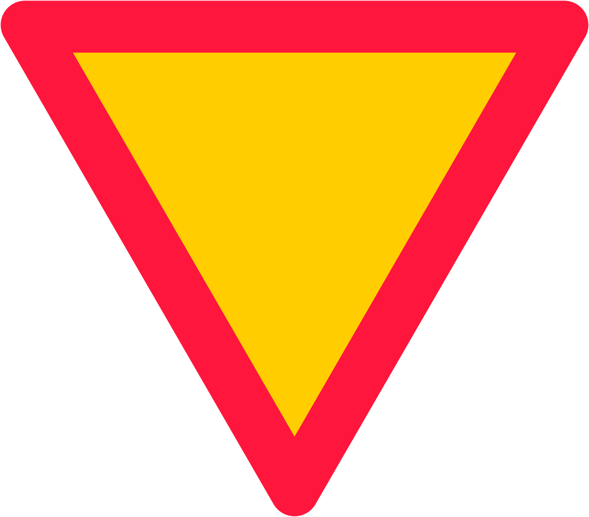 Бело желтый дорожный знак. Дорожный знак "Уступи дорогу". Треугольные дорожные знаки. Дорожный знак желтый треугольник. Знак Уступи дорогу в треугольнике.