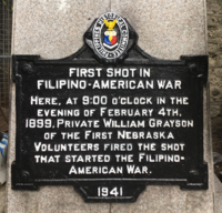 First Shot in Filipino-American War NHCP Historical Marker.png