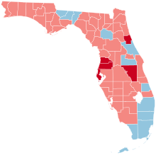 County Flips:
Democratic
Hold
Republican
Hold
Gain from Democratic Florida County Flips 2004.svg