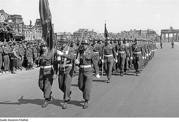 On parade in Berlin, 8 May 1946