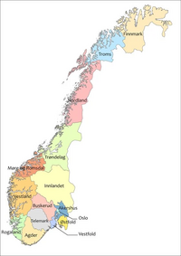 A municipal and regional reform: "From 14 June 2022, the Storting decided the following division of counties." Fylkesinndeling2024 original.webp