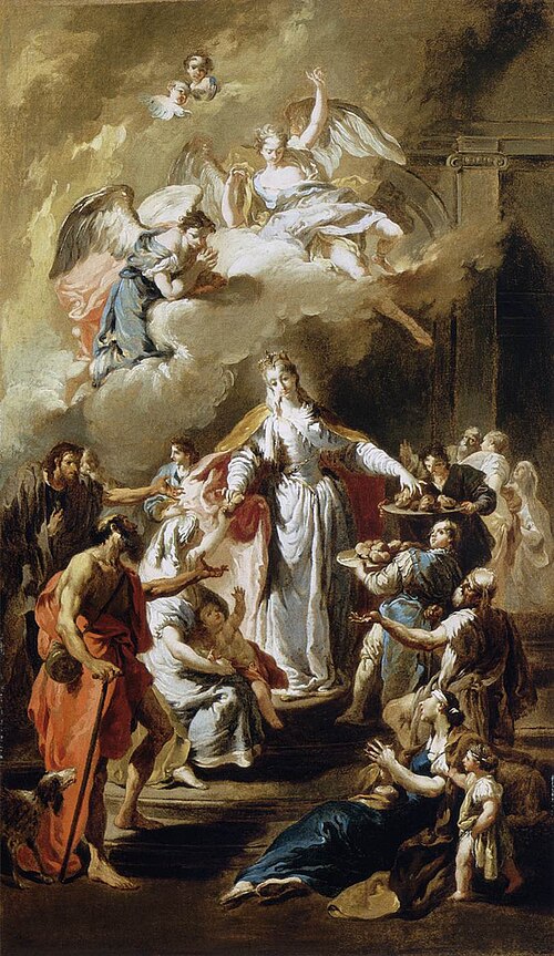 St Elizabeth Distributing Alms by Giambattista Pittoni, 1734