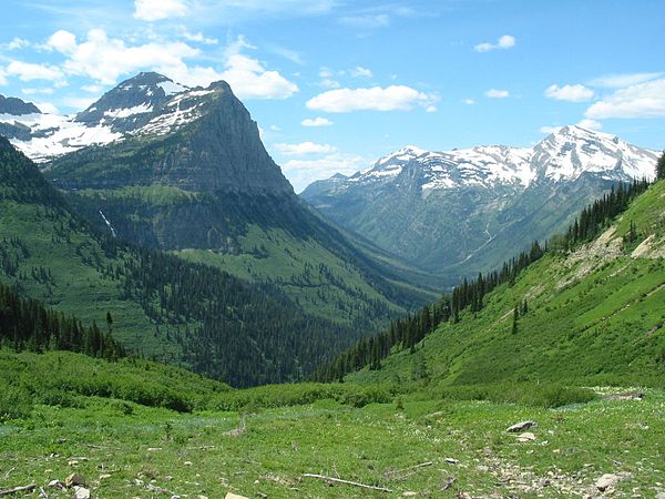 U-shaped valley in Glacier National Park, Montana, United States