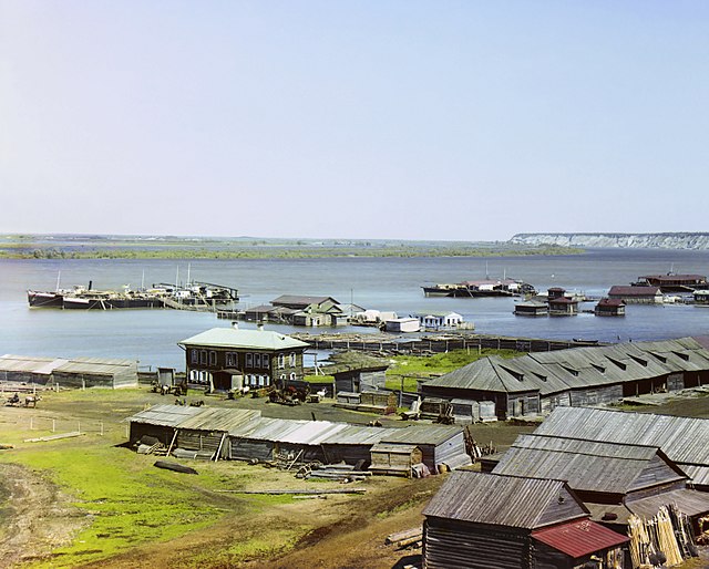 Tobolsk river wharves in 1912