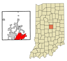 Hamilton County Indiana Incorporated and Unincorporated areas Fishers Highlighted.svg