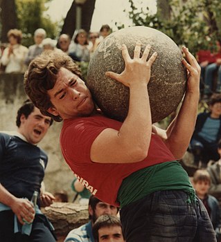 <span class="mw-page-title-main">Lifting stone</span> Heavy natural stone lifted by people in strength competitions