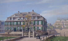 Haus Schüren auf einem Aquarell von Georg Macco