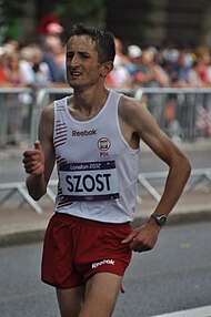 Henryk Szost finished ninth in men's marathon. Henryk Szost - 2012 Olympic Marathon.jpg