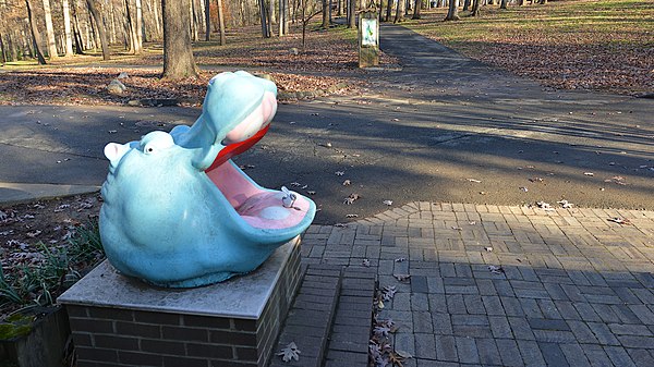 Blue Hippo Water Fountain at Cabin John Park, MD