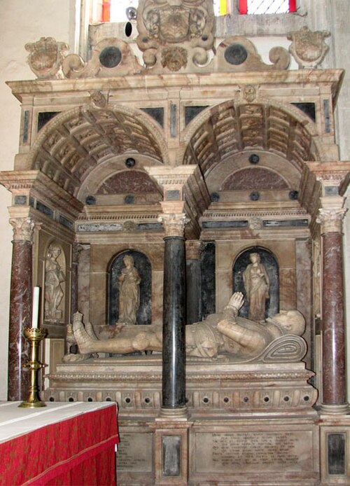 Monument and effigy of Sir William Cordell, Long Melford Church, Suffolk
