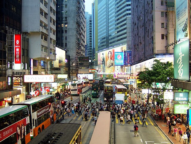 The busy Yee Wo Street crossing