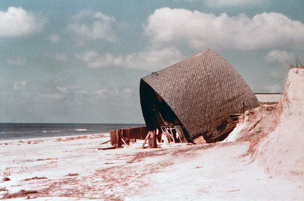 A beach house demolished by the hurricane