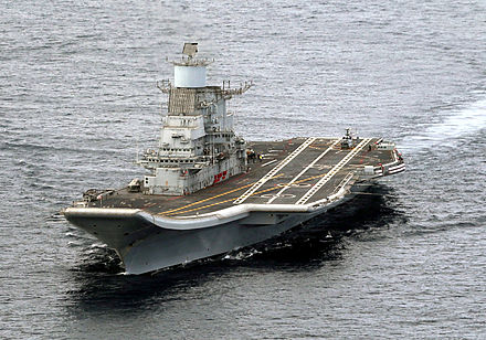 INS Vikramaditya of the Indian Navy has the STOBAR configuration.