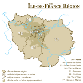 CDG trên bản đồ Île-de-France (region)