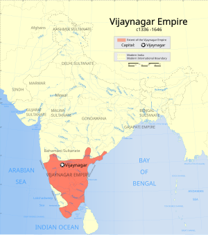 VIjaynagar Empire in 15th Century without its tributaries.