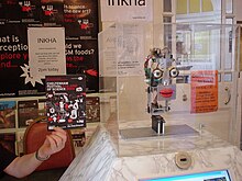 Inkha Roboreceptionist (2004) Cheltenham Science Festival, Cheltenham, UK. Inkha Robot Cheltenham Science Festival (2004).jpg