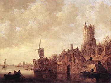 River Landscape with Windmill and Ruined Castle (1644), oil on canvas, 97 x 133.5 cm., Louvre Jan van Goyen 012.jpg