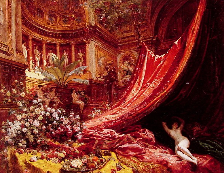 File:Jean Béraud Symphony in Red and Gold.jpg