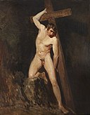 John Constable (1776-1837) - Academic Study of a Male Nude in the Same Pose as a Figure in Michelangelo’s ‘Last Judgement’ in the Sistine Chapel, Rome - 515699 - National Trust.jpg