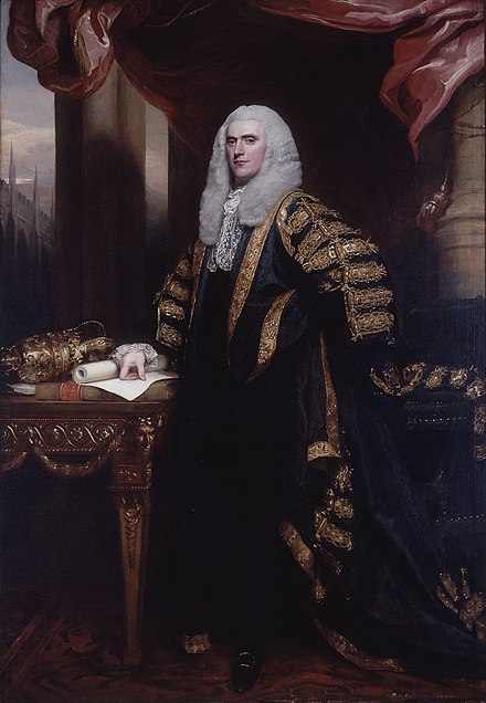 Henry Addington in state robes. Portrait by John Singleton Copley, 1797-98.