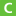 The symbol of the Keihanna Line of the Kintetsu Railway system. A white letter 'C' on top of a bright green square.