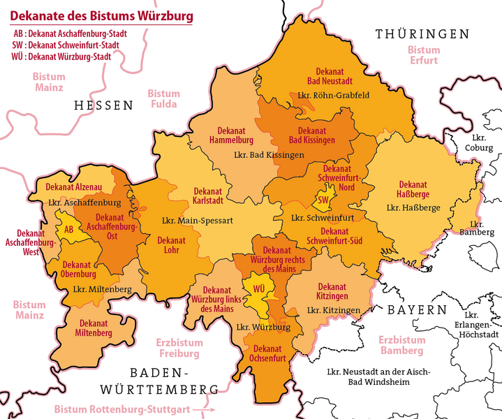 File:Karte Dekanate des Bistums Würzburg.png