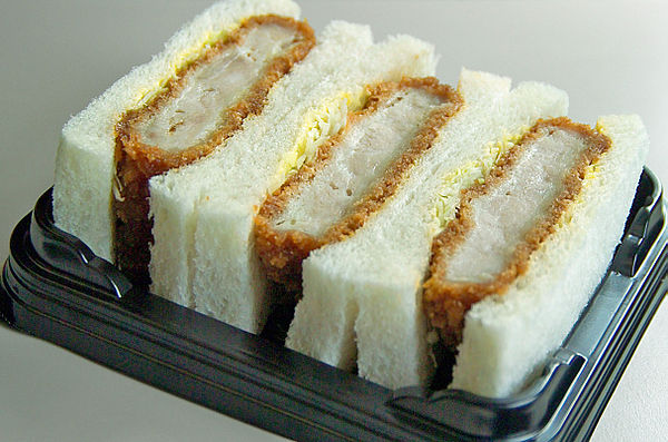 Katsu-sando (ja:カツサンド), a tonkatsu sandwich, served as an ekiben