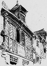 Vitré : la maison des Bustes, rue Baudrairie (vers 1900).