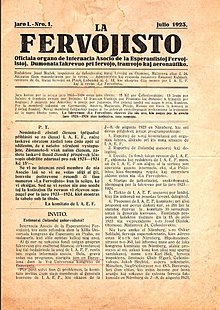 Kovrilpaĝo de la 1923-01 numero