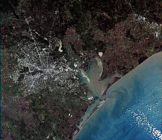 Satellietopname van Houston