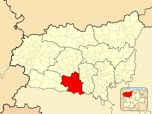 Comarca de La Bañeza situada geográficamente dentro de la provincia de León.