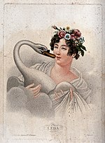 Thumbnail for File:Leda and the swan. Colour stipple engraving. Wellcome V0048211.jpg