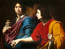 Scholars have likened the Valar to Christian angels, intermediaries between the creator and the created world. Painting by Lorenzo Lippi, c. 1645 Lippi Tobias and Archangel Raphael.jpg