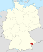 Deutschlandkarte, Position des Landkreises Rottal-Inn hervorgehoben
