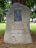 Memorial stone for Martin Luther with Luther oak