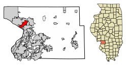 Localização de East Alton em Madison County, Illinois.