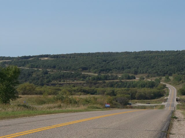 Highway 31 crossing the Pembina Valley in Southern Manitoba.