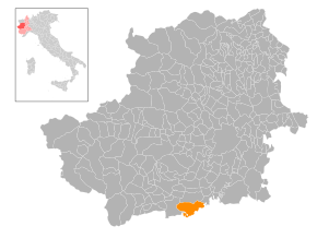 Poziția localității Villafranca Piemonte