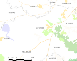 Mapa obce Les Ternes