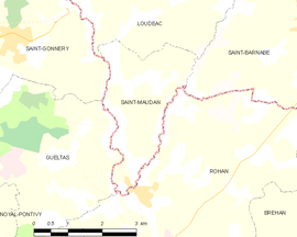 Mapa obce Saint-Maudan