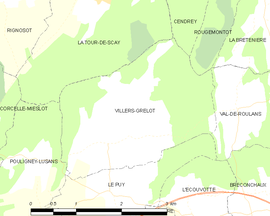 Mapa obce Villers-Grélot