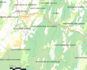 Poziția localității Saint-Christophe-sur-Guiers