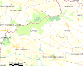 Mapa obce Ruffigné
