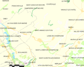 Mapa obce Saint-Amand-sur-Fion