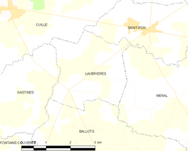 Mapa obce Laubrières
